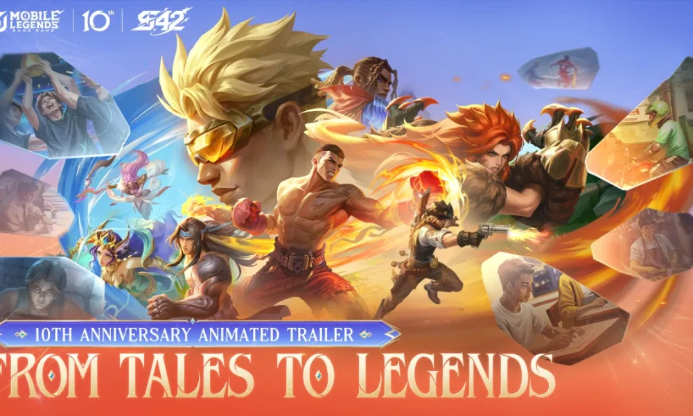 Key art perayaan 10 tahun Mobile Legends bertema Starward Decade dan Season 42