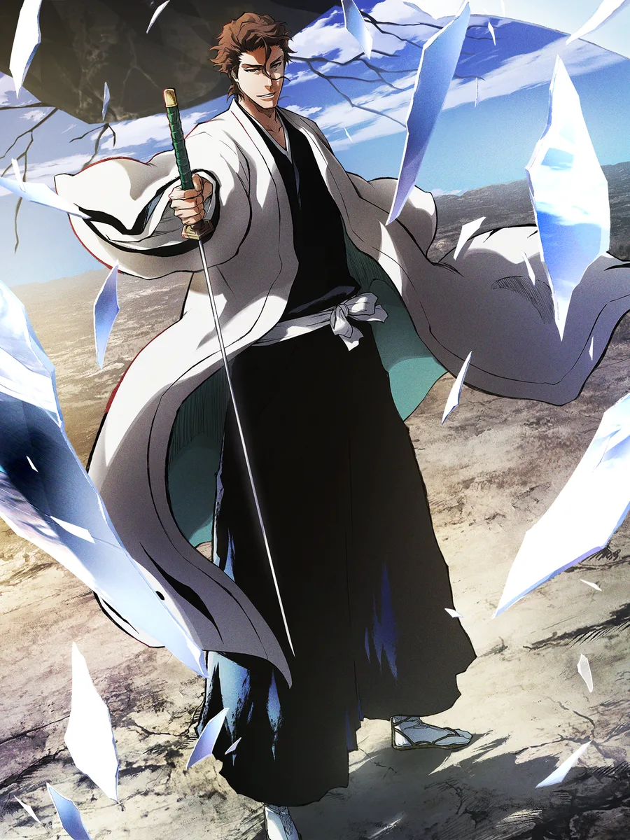 Artwork resmi Sosuke Aizen versi Standing at the Top di BLEACH Mirrors High