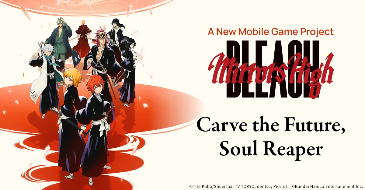 Key art resmi BLEACH Mirrors High dengan Shirin, Shirane, dan para Soul Reaper