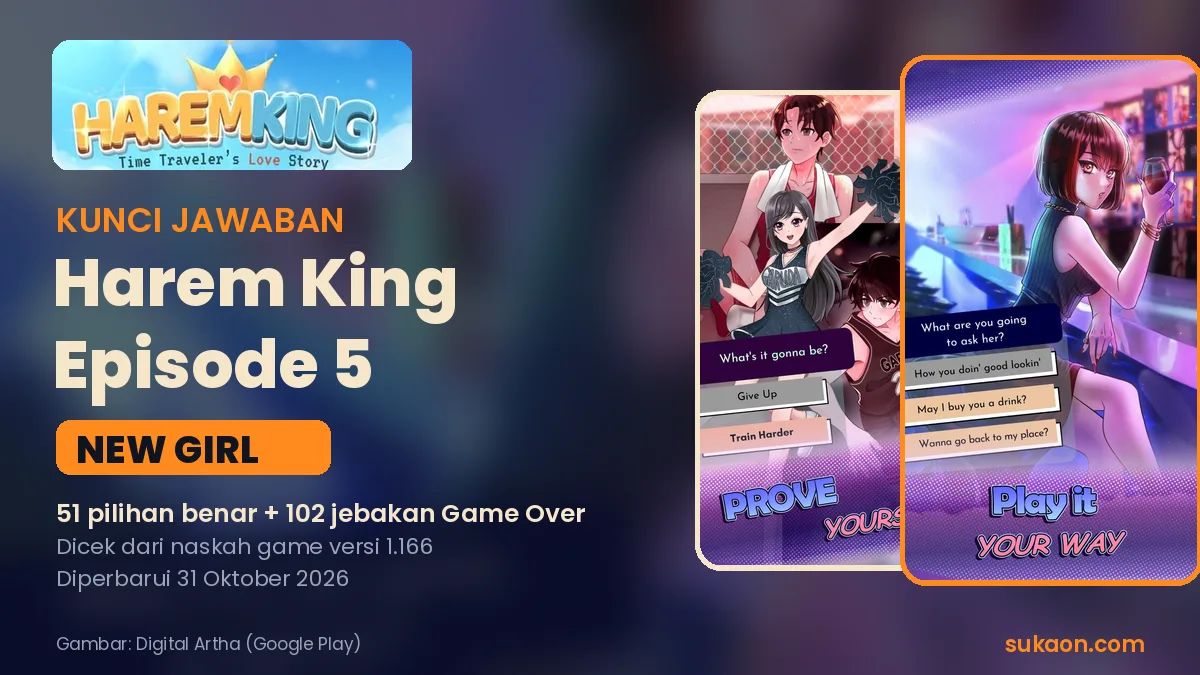 Kunci jawaban Harem King Episode 5 New Girl dengan logo dan screenshot resmi pilihan cerita