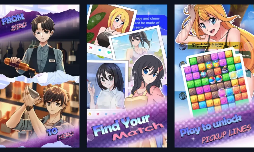 Tiga screenshot resmi HaremKing Kode Keras Cowok 3 dari halaman Google Play Digital Artha