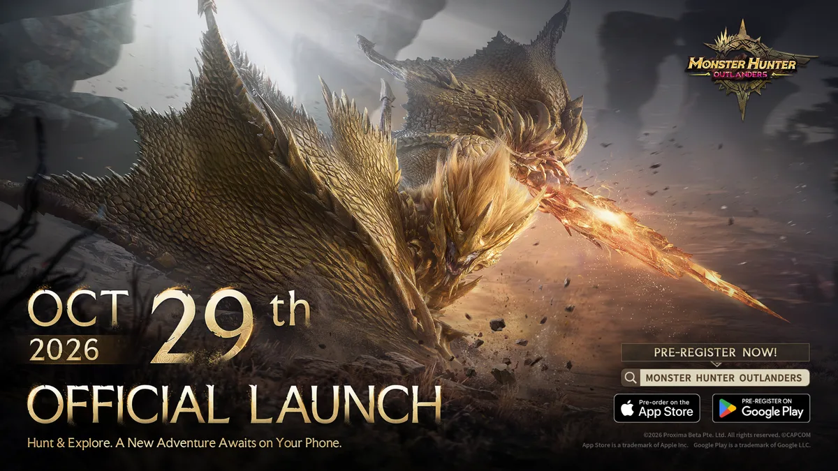 Banner resmi Monster Hunter Outlanders: peluncuran resmi 29 Oktober 2026