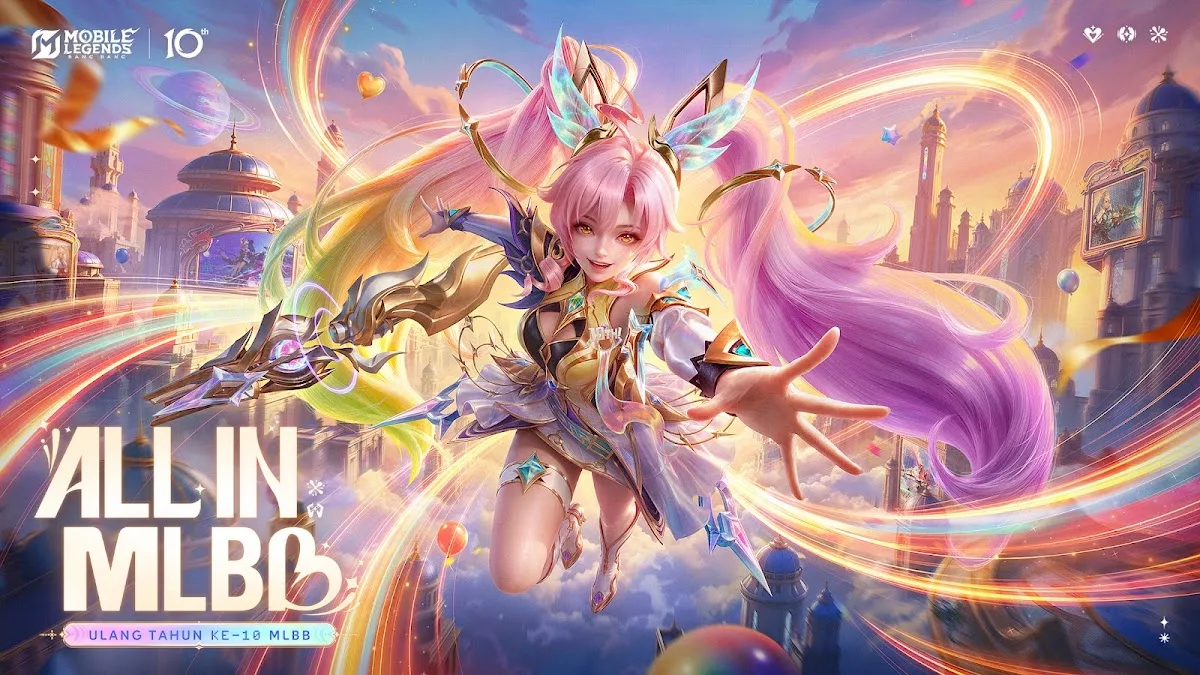 Key art kampanye ALL IN MLBB ulang tahun ke-10 Mobile Legends: Bang Bang