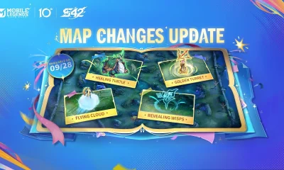 Materi resmi Moonton Map Changes Update untuk Season 42 Starward Decade: Healing Turtle, Golden Turret, Flying Cloud, dan Revealing Wisps, aktif 28 September
