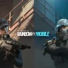 Key art resmi Rainbow Six Mobile: dua operator bersenjata di tangga baja, satu bertopi dan satu berhelm taktis