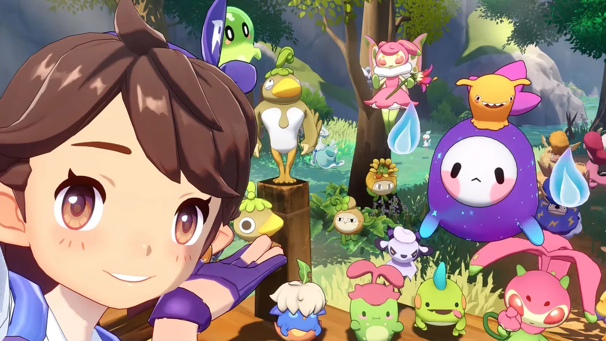 Key art resmi Roco Kingdom dengan karakter pemain dan para Jinies di hutan