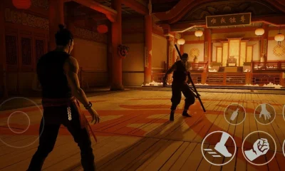Key art resmi Sifu versi mobile yang rilis 12 Oktober 2026, menampilkan karakter utama di dojo bernuansa merah