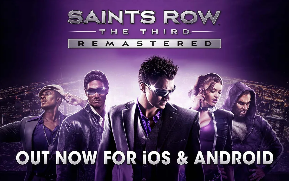 Key art resmi Saints Row: The Third Remastered untuk iOS dan Android
