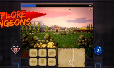 Tangkapan layar resmi Vampire Crawlers versi mobile dari App Store, menampilkan eksplorasi dungeon sudut pandang orang pertama